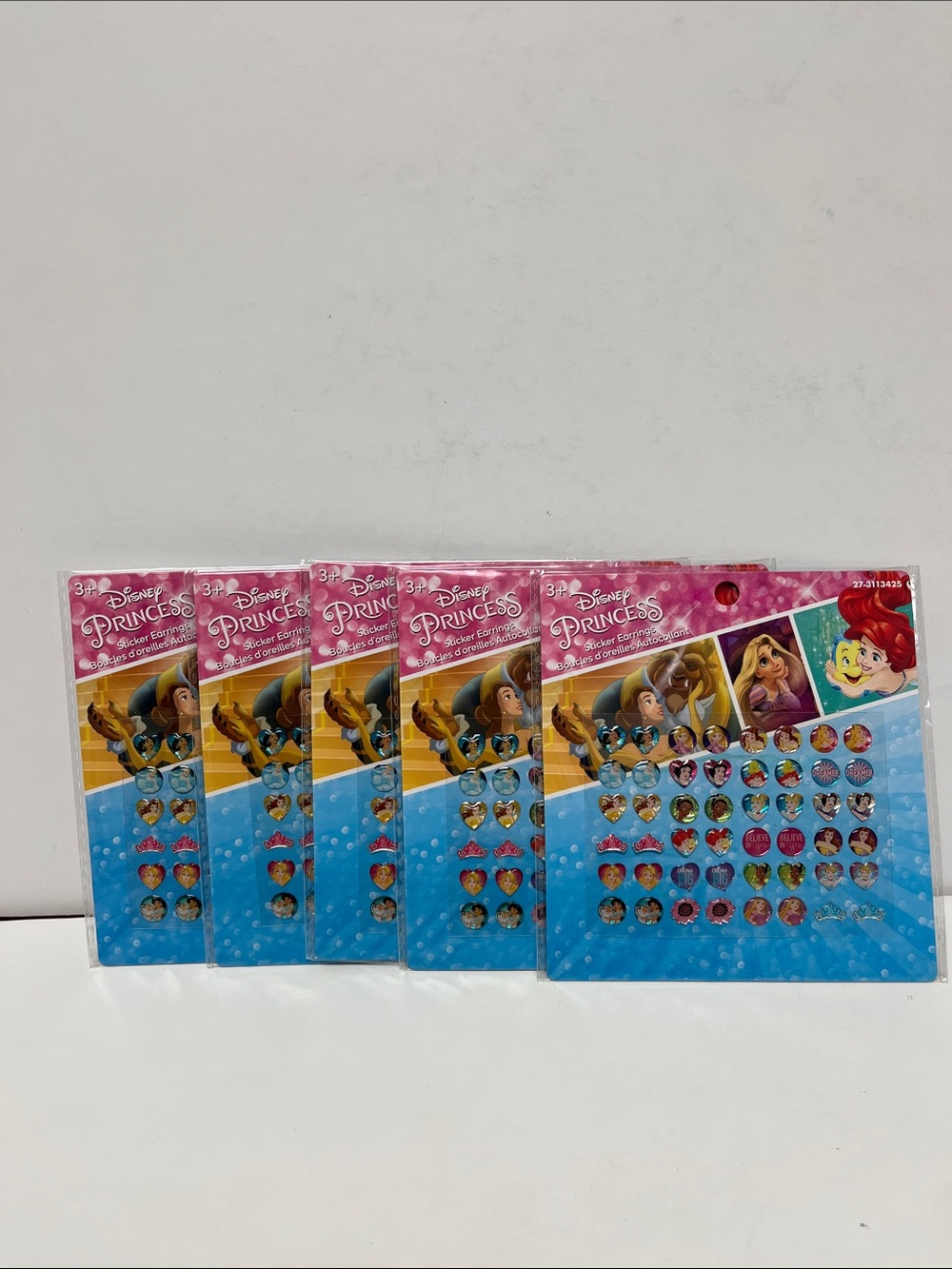 Disney Princess Sticker Earrings Sheets -  24 Pair Sticker  (Pack of 5)